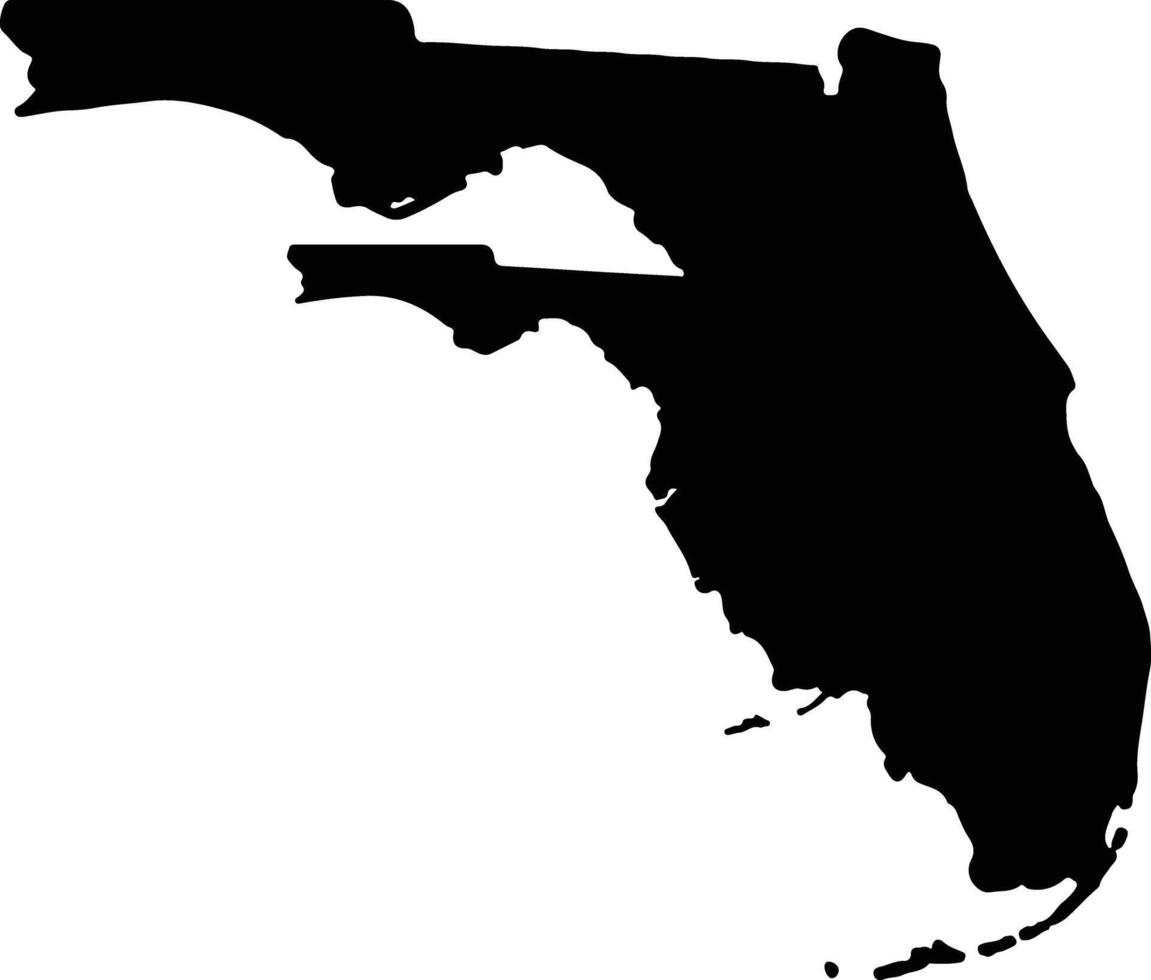 Florida Verenigde staten van Amerika silhouet kaart vector