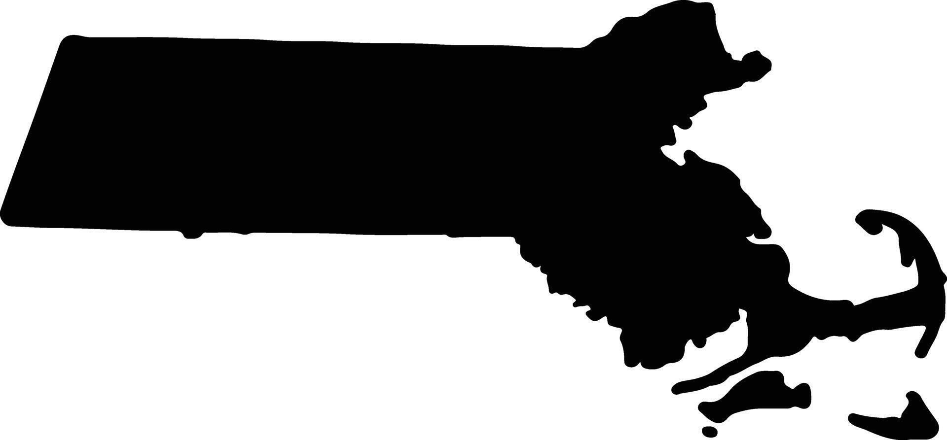 Massachusetts Verenigde staten van Amerika silhouet kaart vector