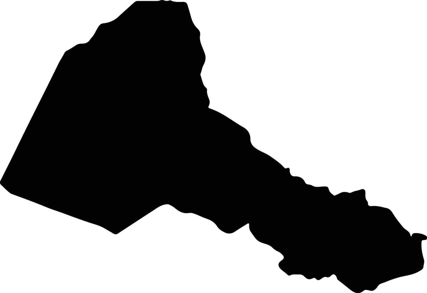 Rio san Juan Nicaragua silhouet kaart vector