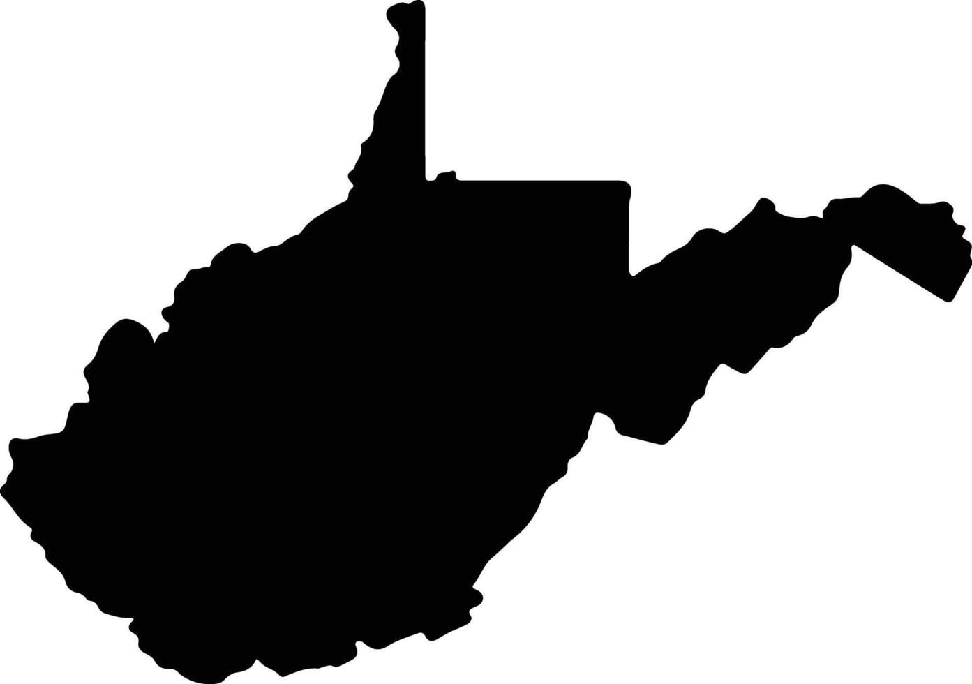 west Virginia Verenigde staten van Amerika silhouet kaart vector