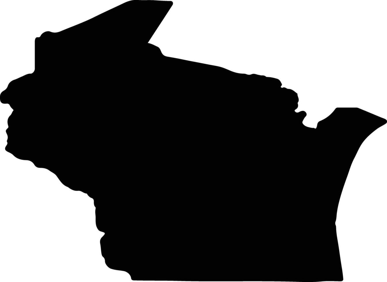 Wisconsin Verenigde staten van Amerika silhouet kaart vector