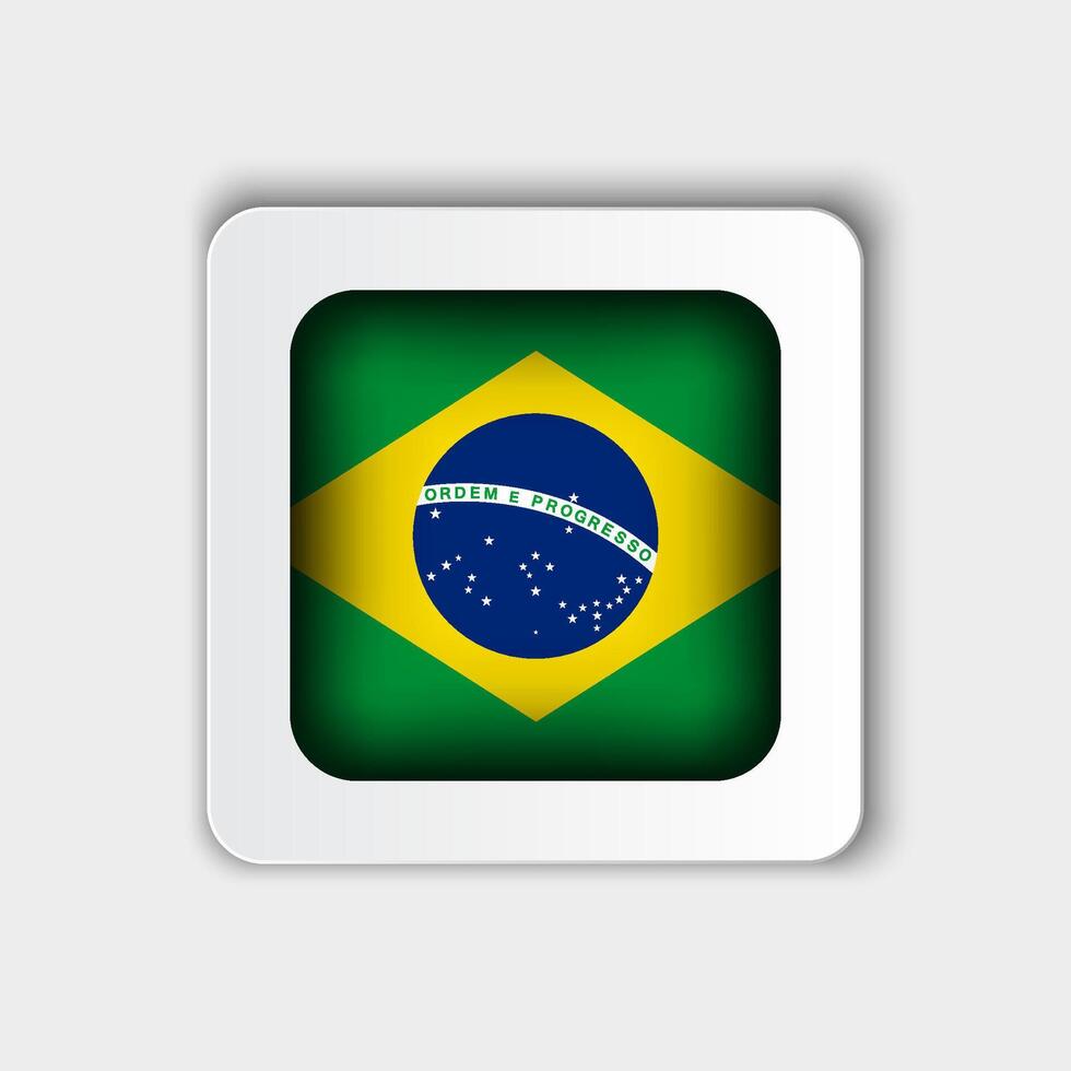 Brazilië vlag knop vlak ontwerp vector