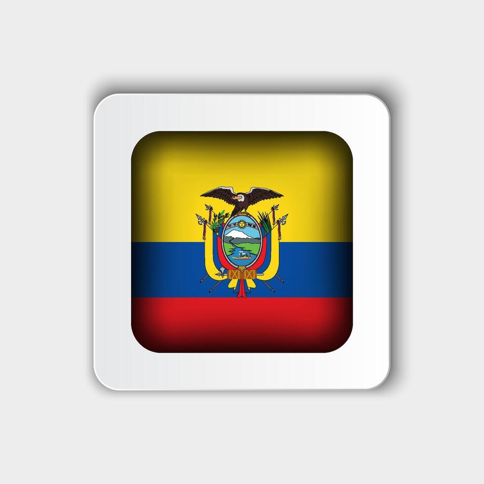 Ecuador vlag knop vlak ontwerp vector