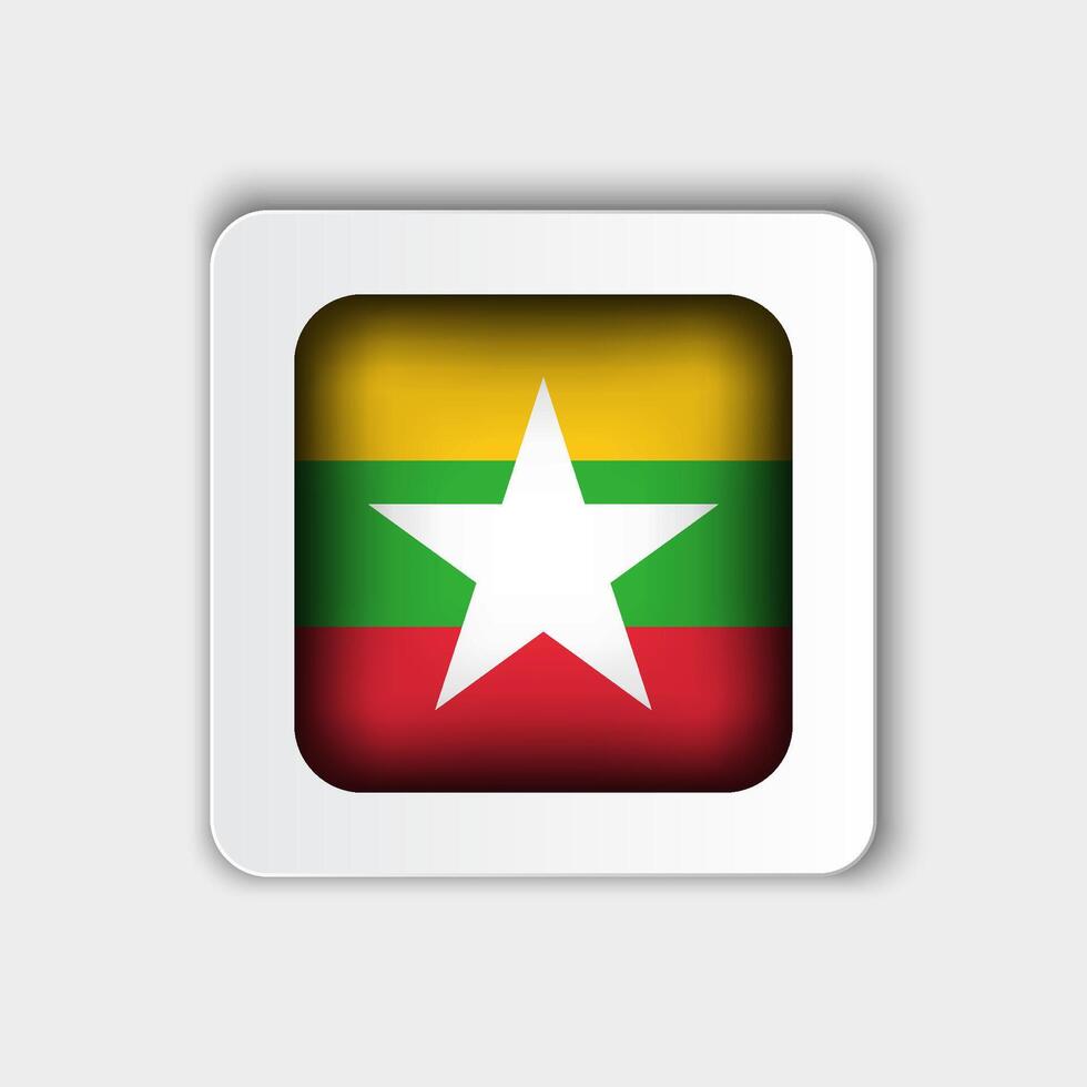 Myanmar vlag knop vlak ontwerp vector