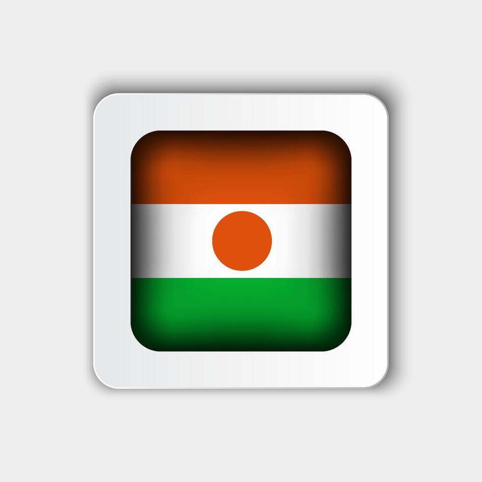 Niger vlag knop vlak ontwerp vector