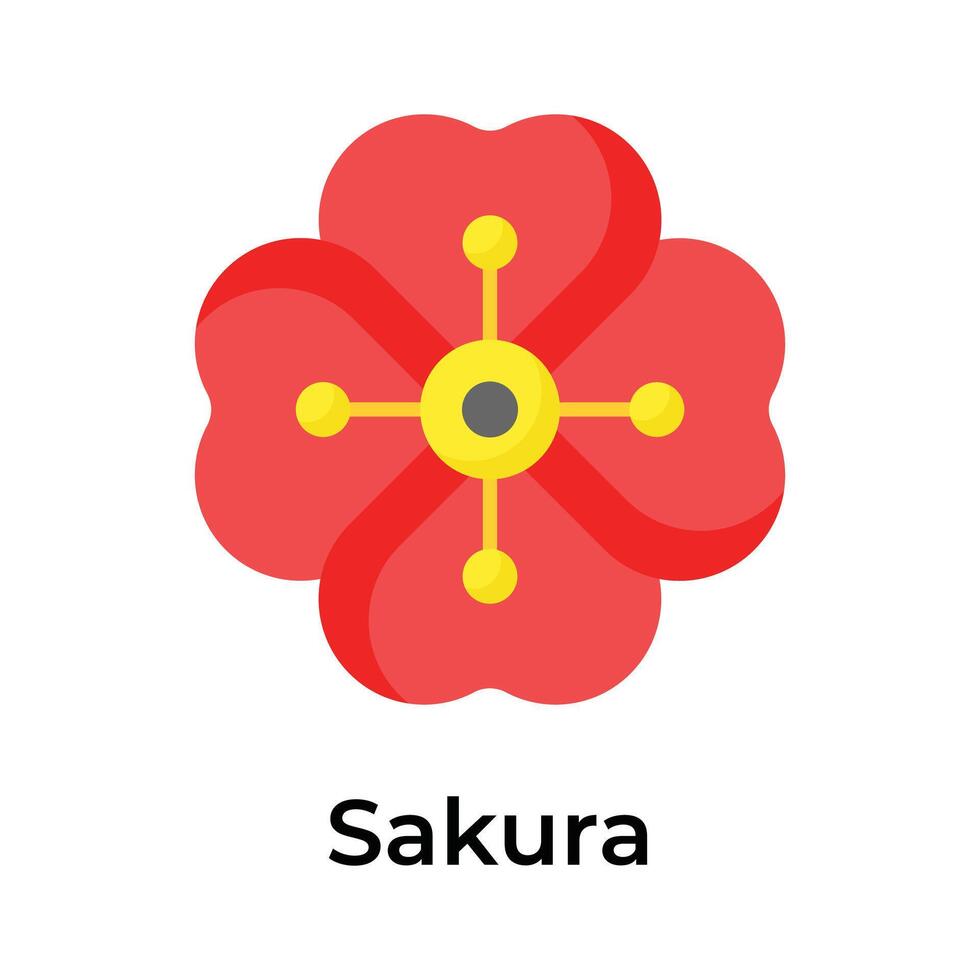 sakura bloem vector ontwerp, kers bloesem bloem icoon in modern stijl
