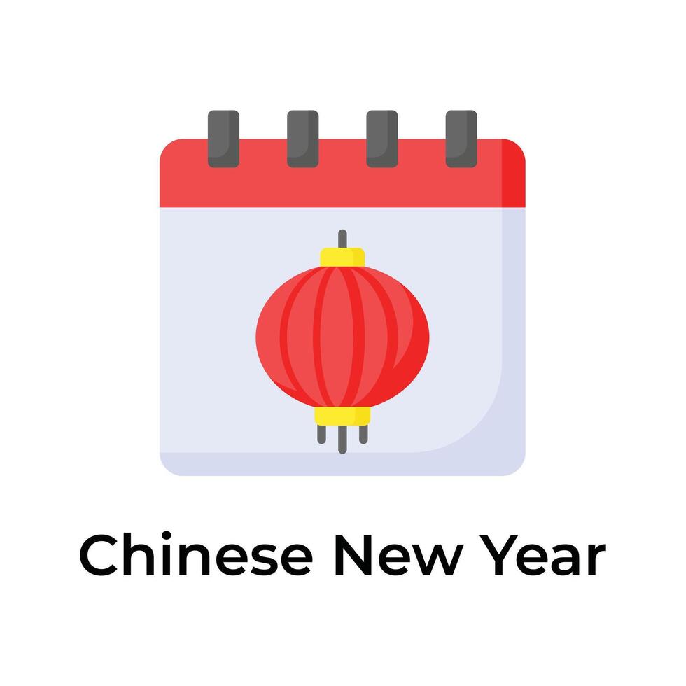 premie icoon van Chinese nieuw jaar kalender in modern stijl vector