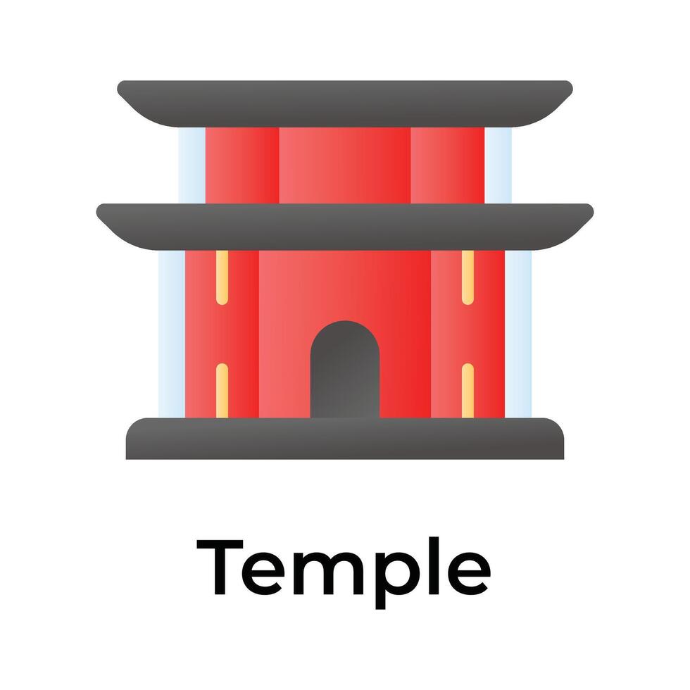 Chinese religieus gebouw vector ontwerp, Chinese tempel icoon
