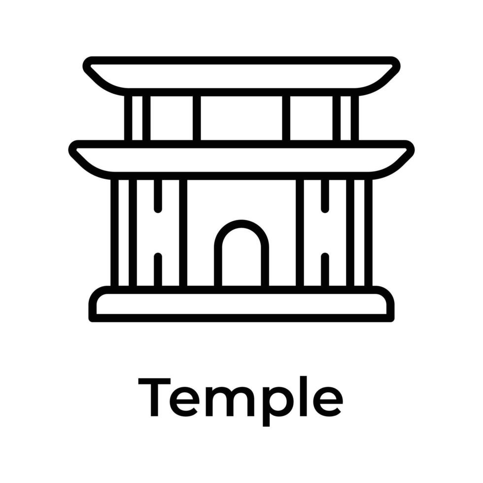 Chinese religieus gebouw vector ontwerp, Chinese tempel icoon