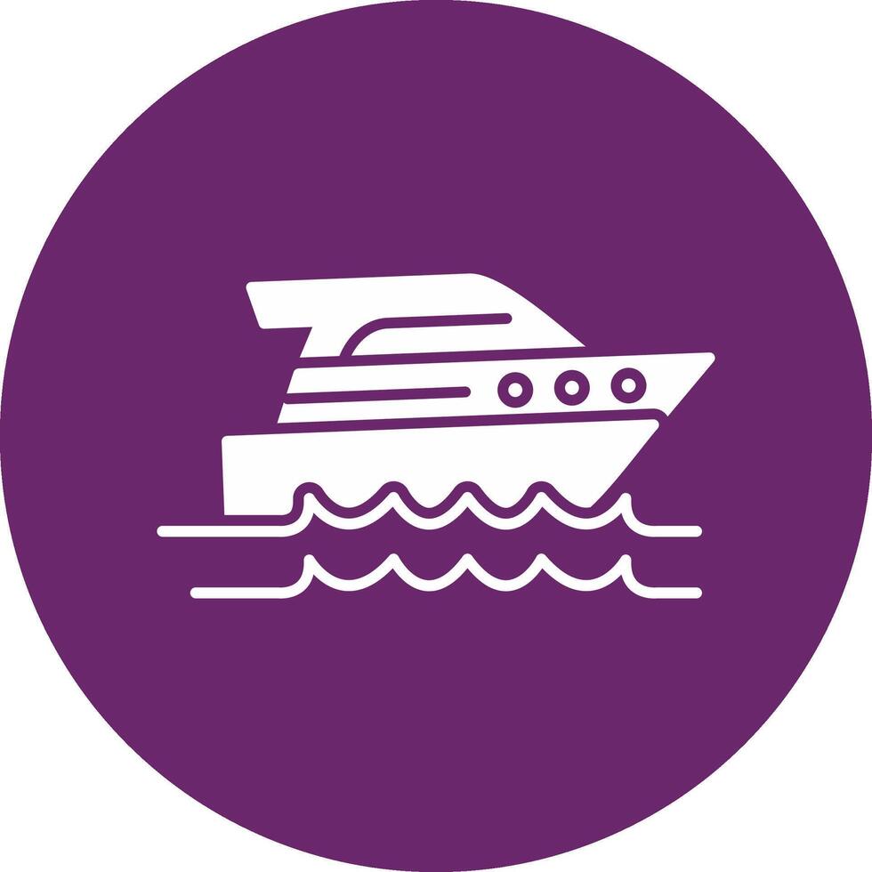 snelheid boot glyph cirkel icoon vector