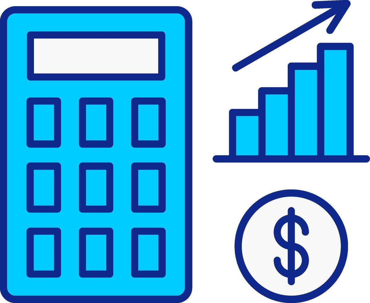 accounting blauw gevulde icoon vector