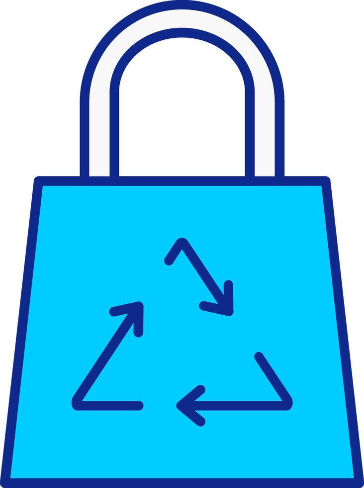 recycle zak blauw gevulde icoon vector