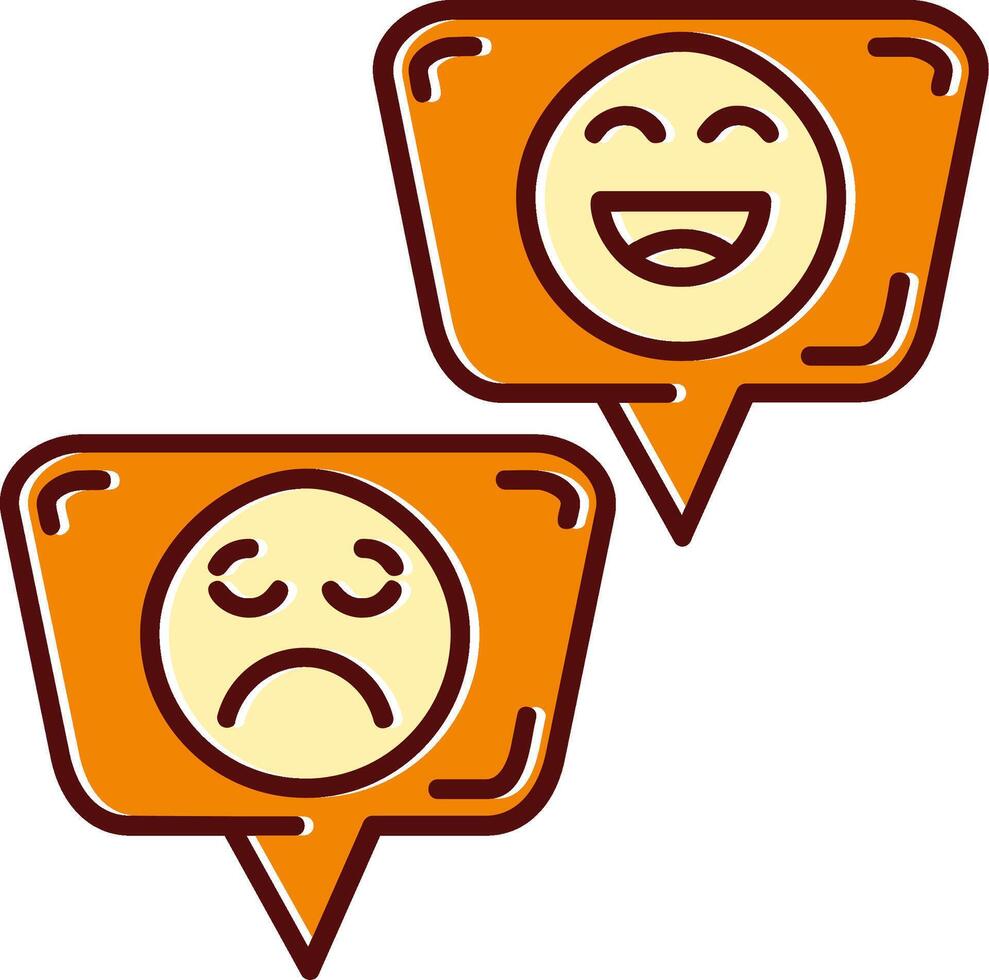 emoji's gevulde gleed uit retro icoon vector