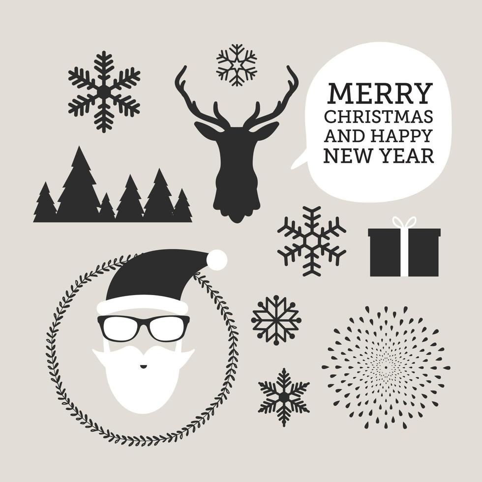 Kerstmis en Nieuwjaar symbolen voor ontwerpen briefkaart, uitnodiging, poster en anderen. vector