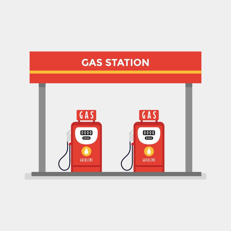benzine tankstation concept in platte ontwerpstijl. brandstof en energie. vector