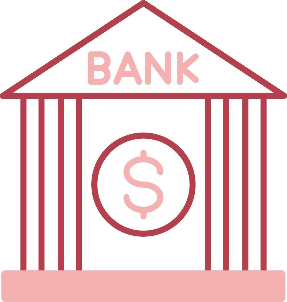 bank solide twee kleur icoon vector