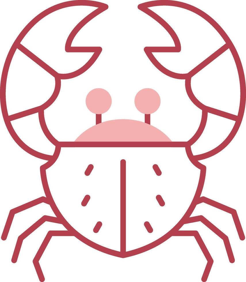 krab solide twee kleur icoon vector