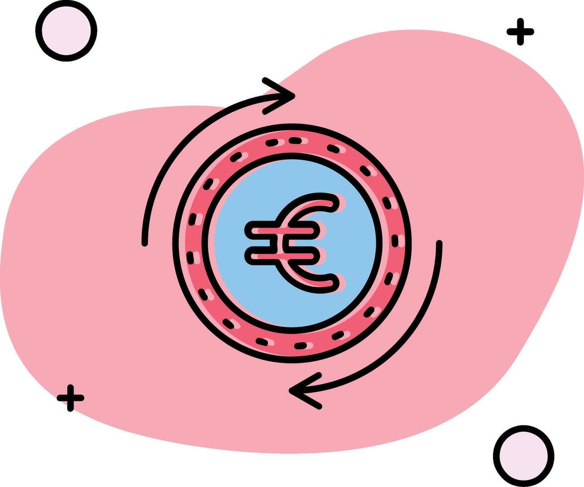 euro uitgegleden icoon vector