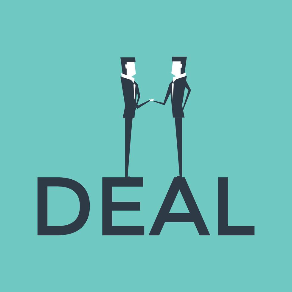 zakelijke deal met twee zakenlieden handdruk. partnerschap concept. vector