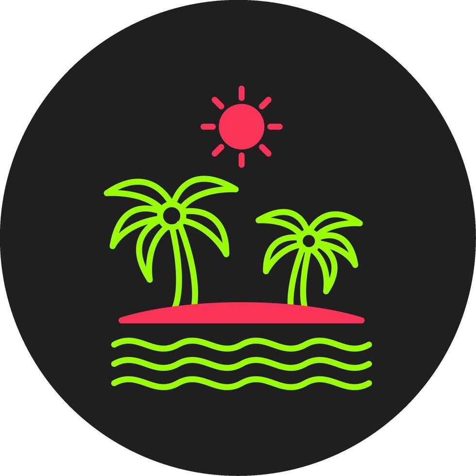 eiland glyph cirkel icoon vector