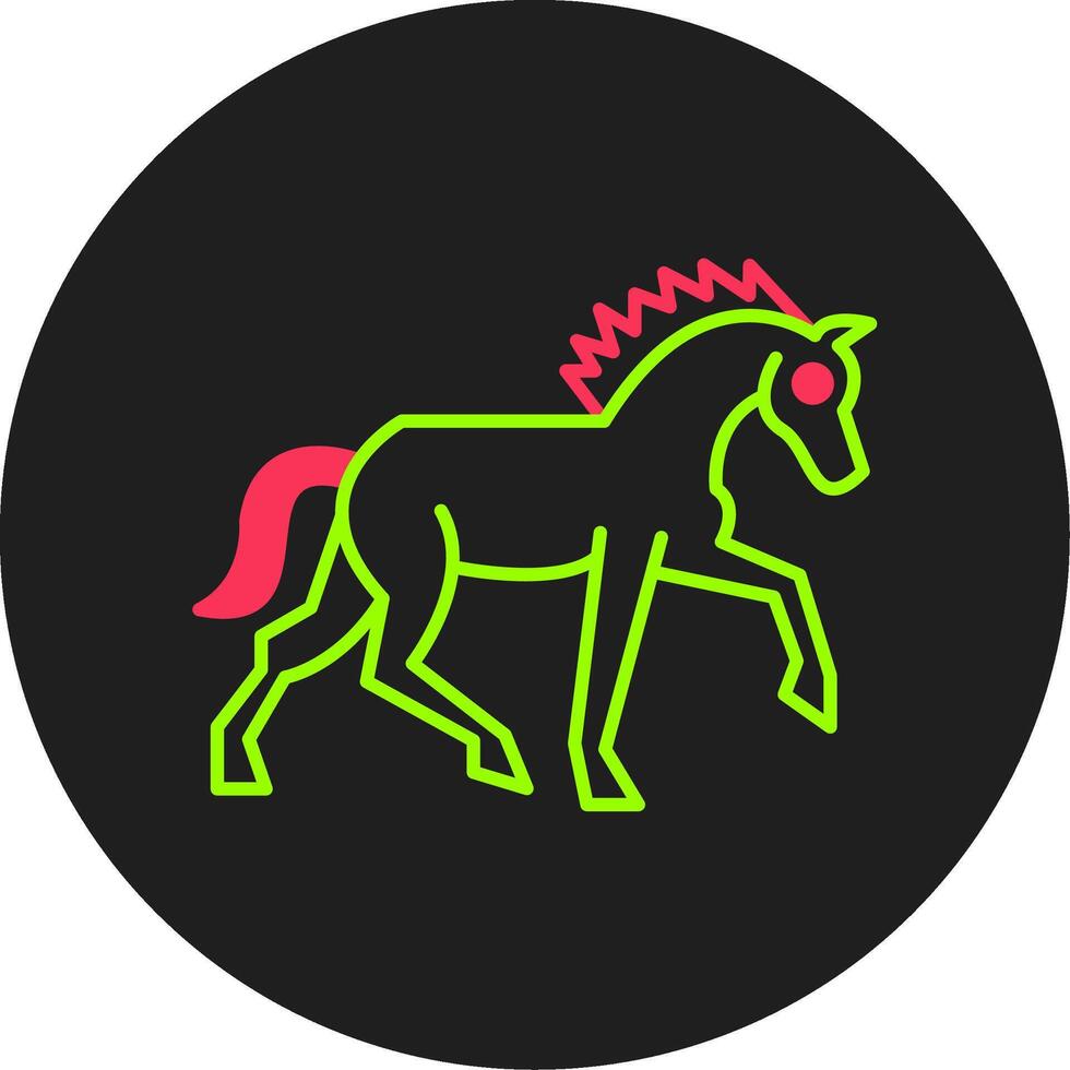 paard glyph cirkel icoon vector