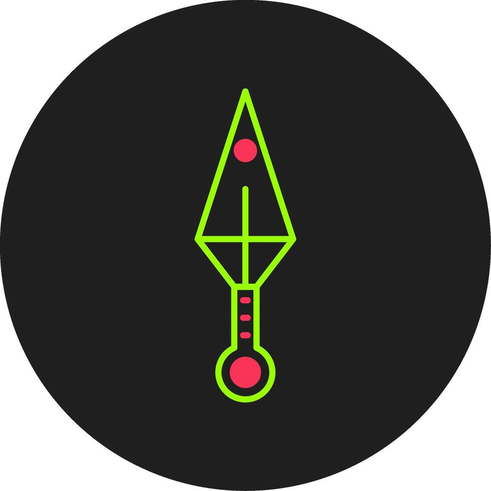 kunai glyph cirkel icoon vector