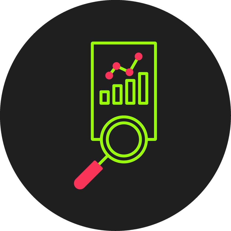 markt analyse glyph cirkel icoon vector