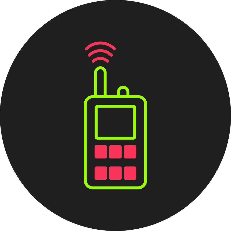 walkie talkie glyph cirkel icoon vector