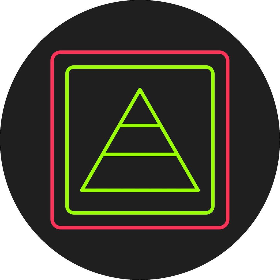 piramide glyph cirkel icoon vector