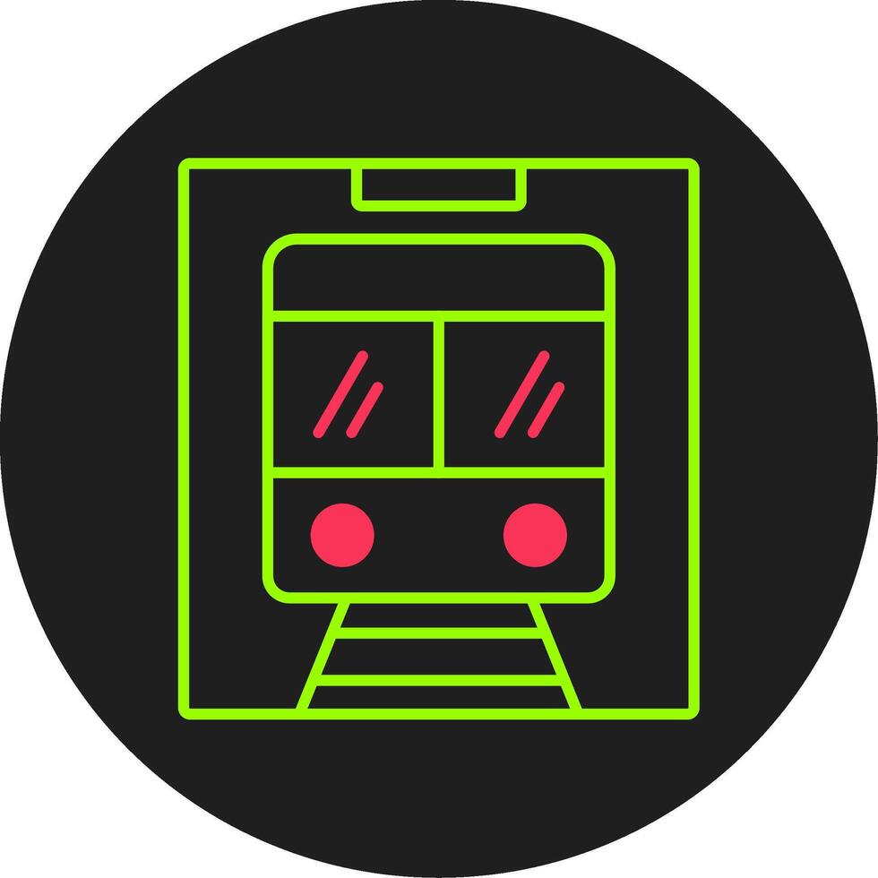 metro glyph cirkel icoon vector