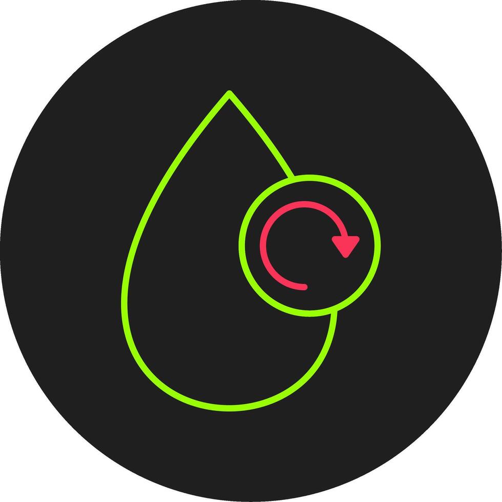 water recycle glyph cirkel icoon vector
