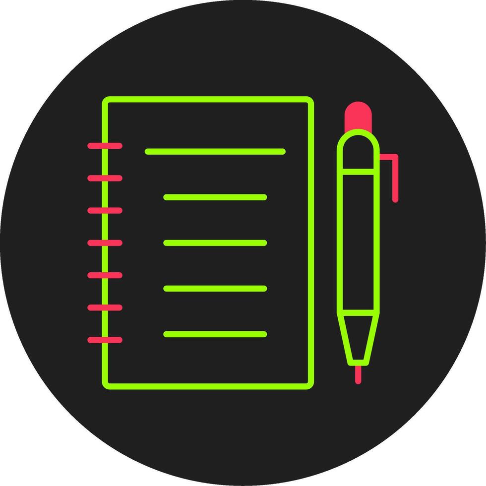 notitieboekje glyph cirkel icoon vector