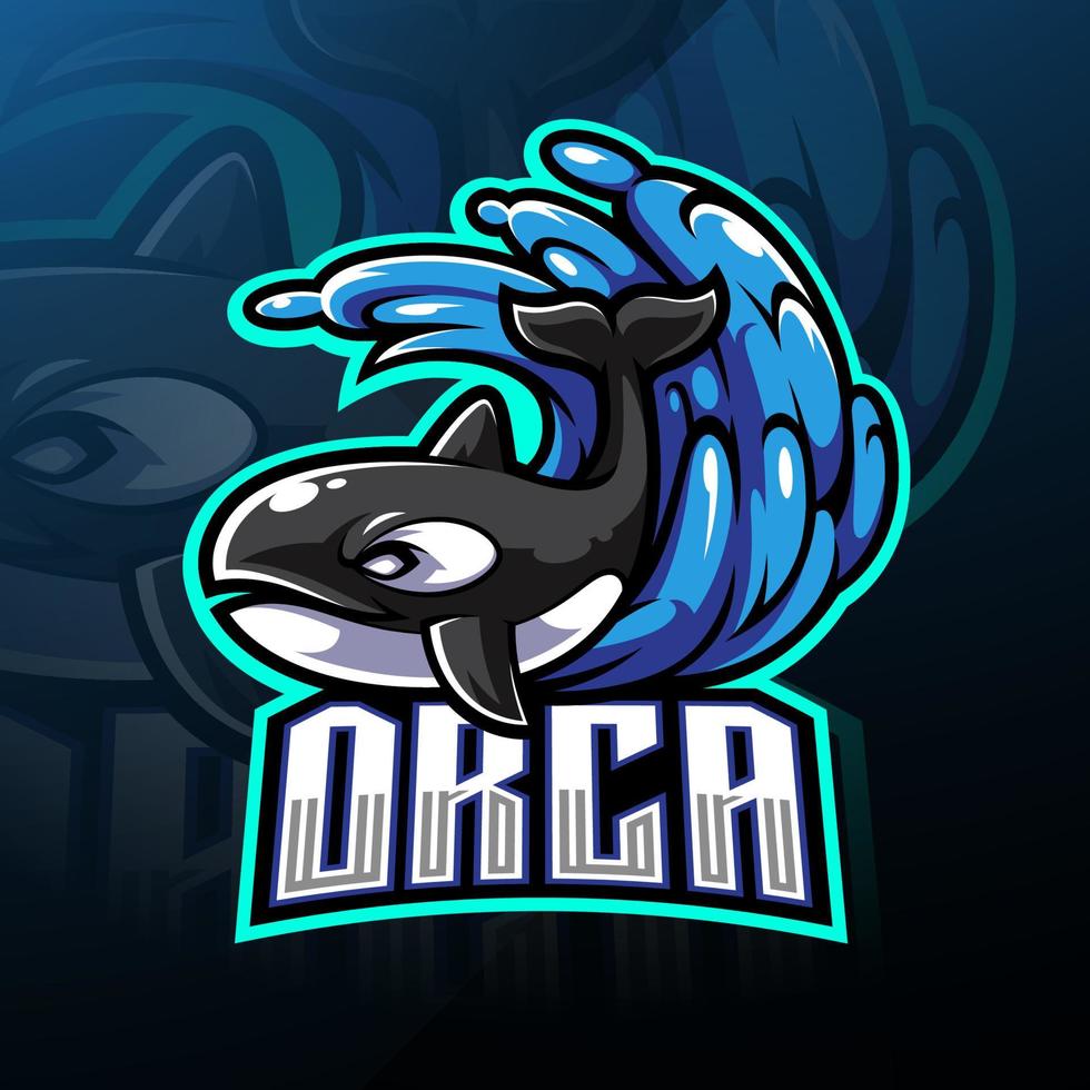 orca esport mascotte logo ontwerp vector