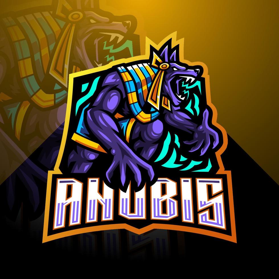 anubis esport mascotte logo ontwerp vector