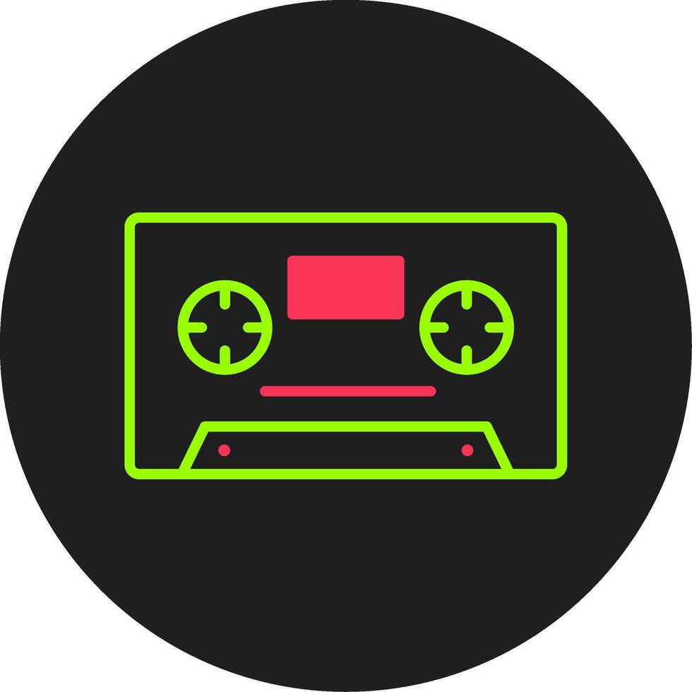 cassette glyph cirkel icoon vector