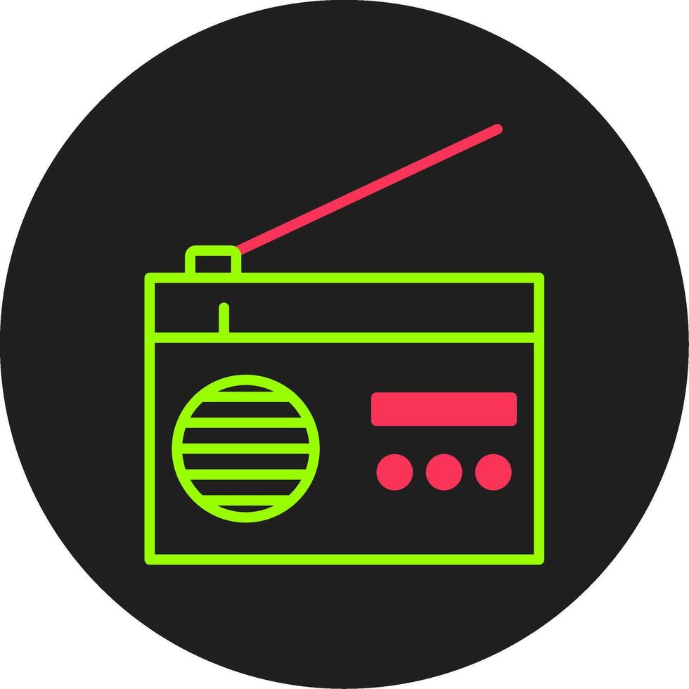 radio glyph cirkel icoon vector