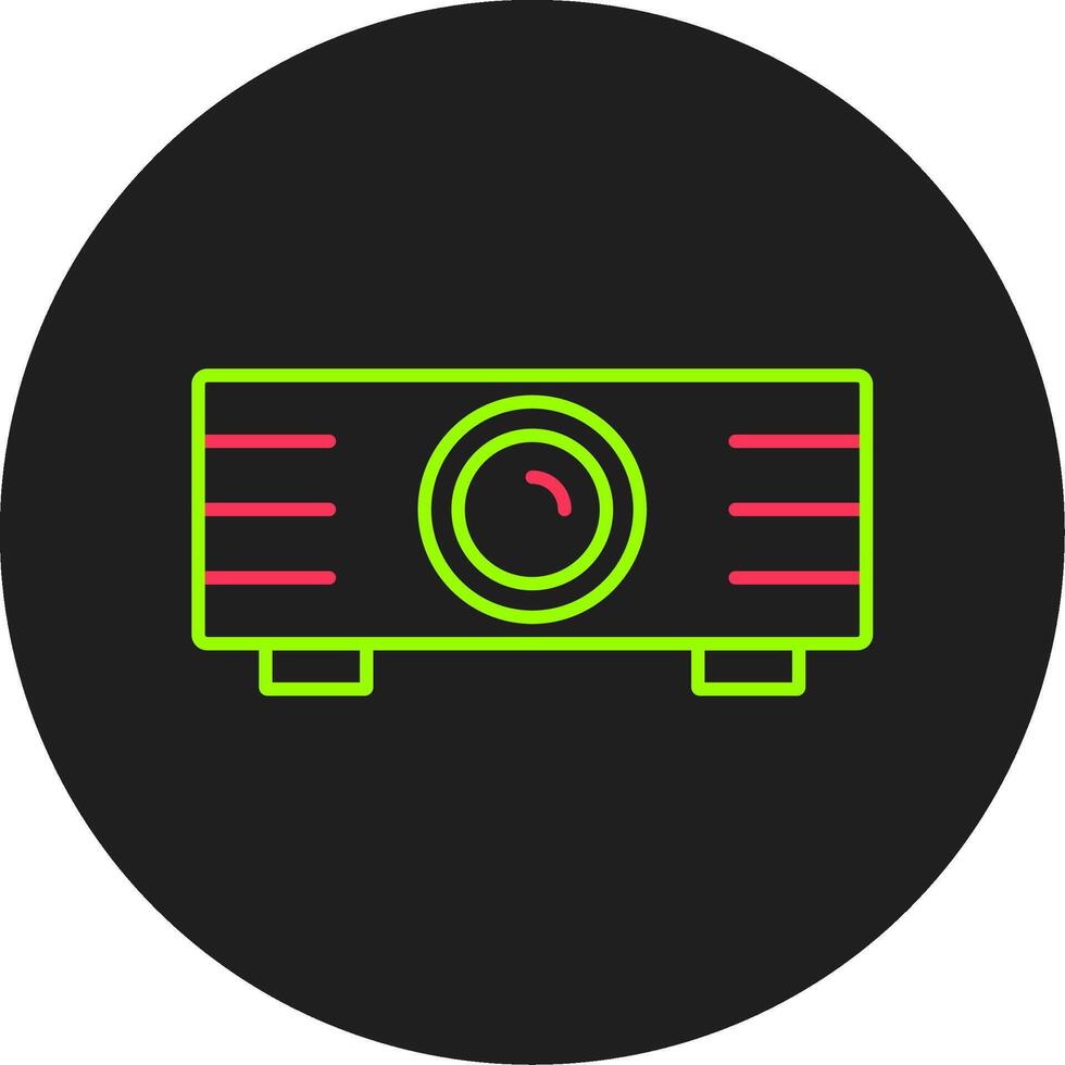 projector glyph cirkel icoon vector