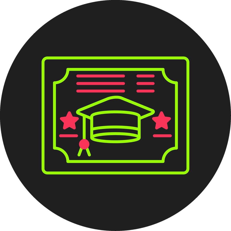 diploma glyph cirkel icoon vector