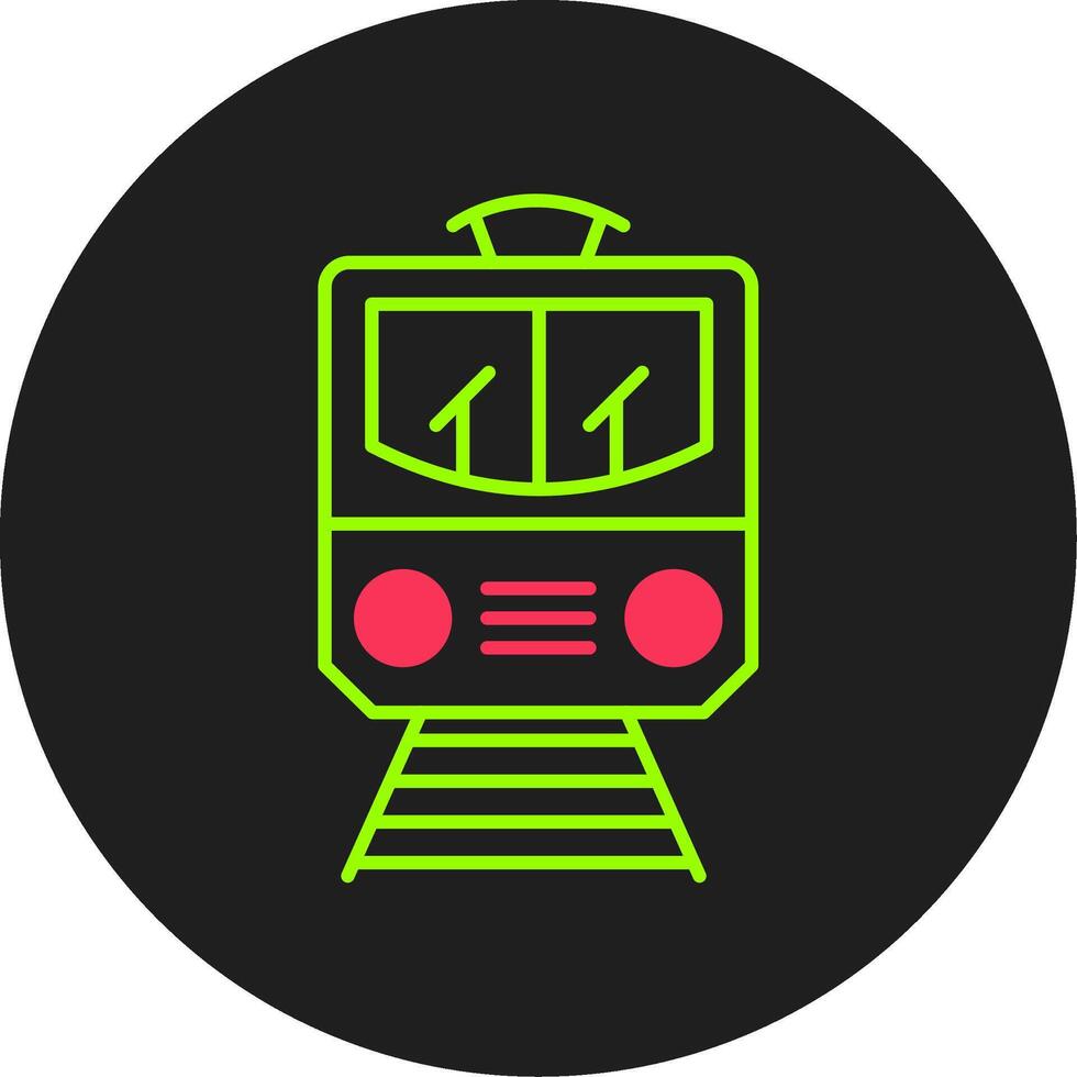 trein glyph cirkel icoon vector