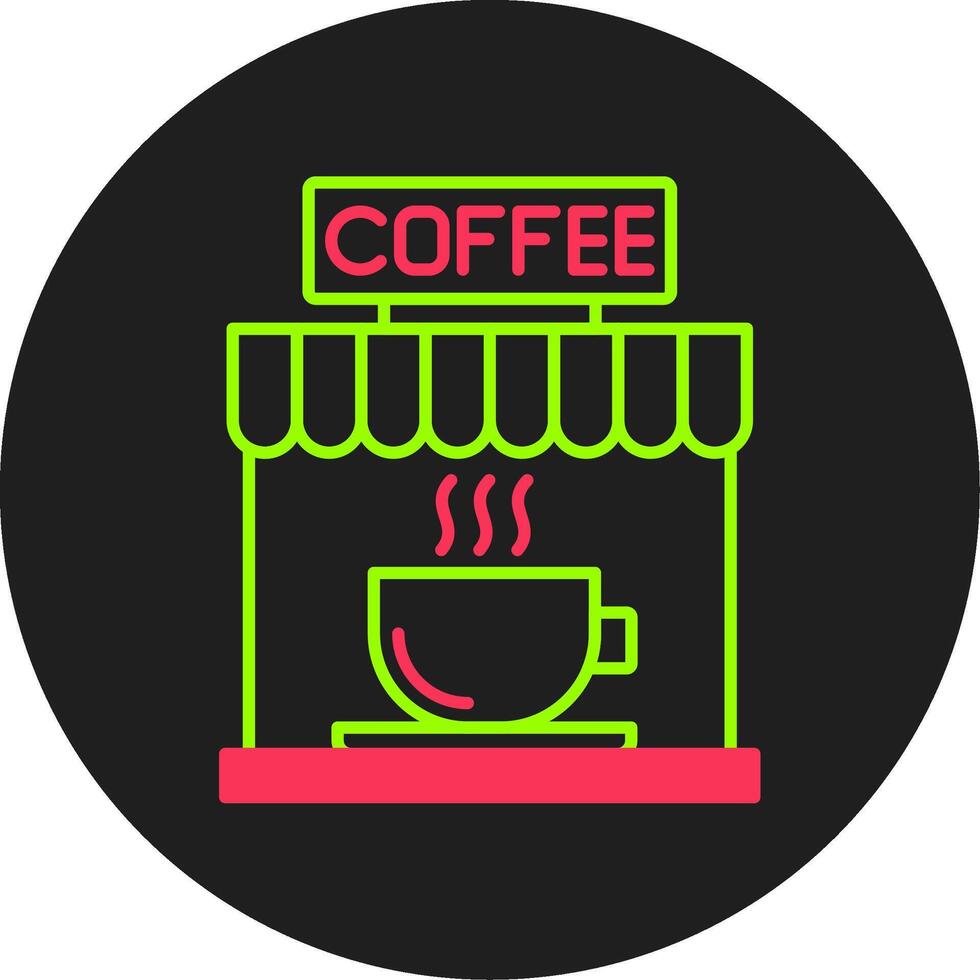 koffie glyph cirkel icoon vector