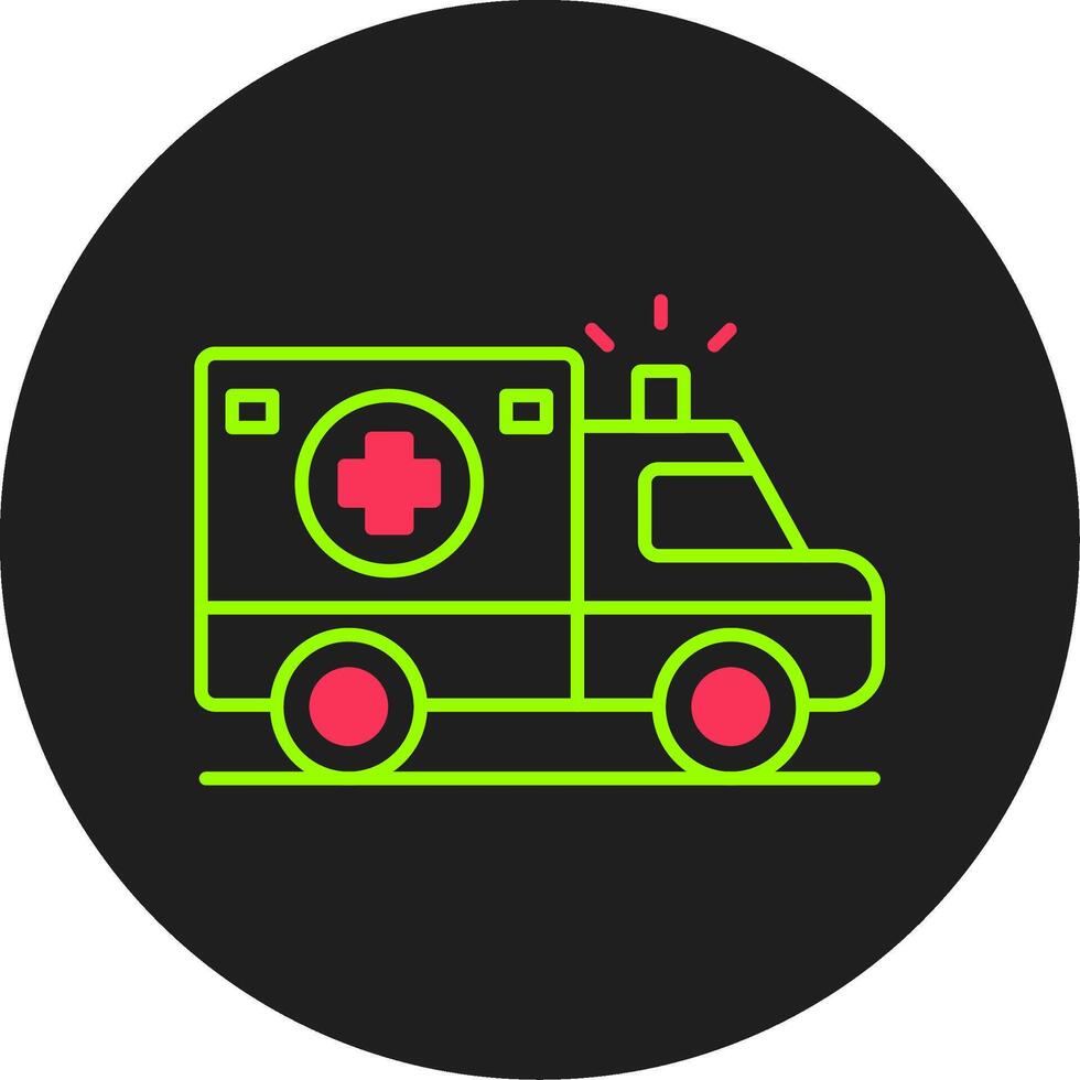 ambulance glyph cirkel icoon vector