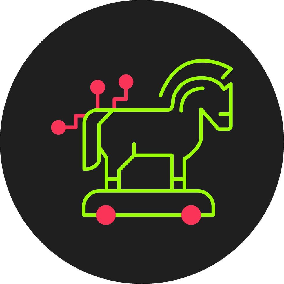 trojan paard glyph cirkel icoon vector