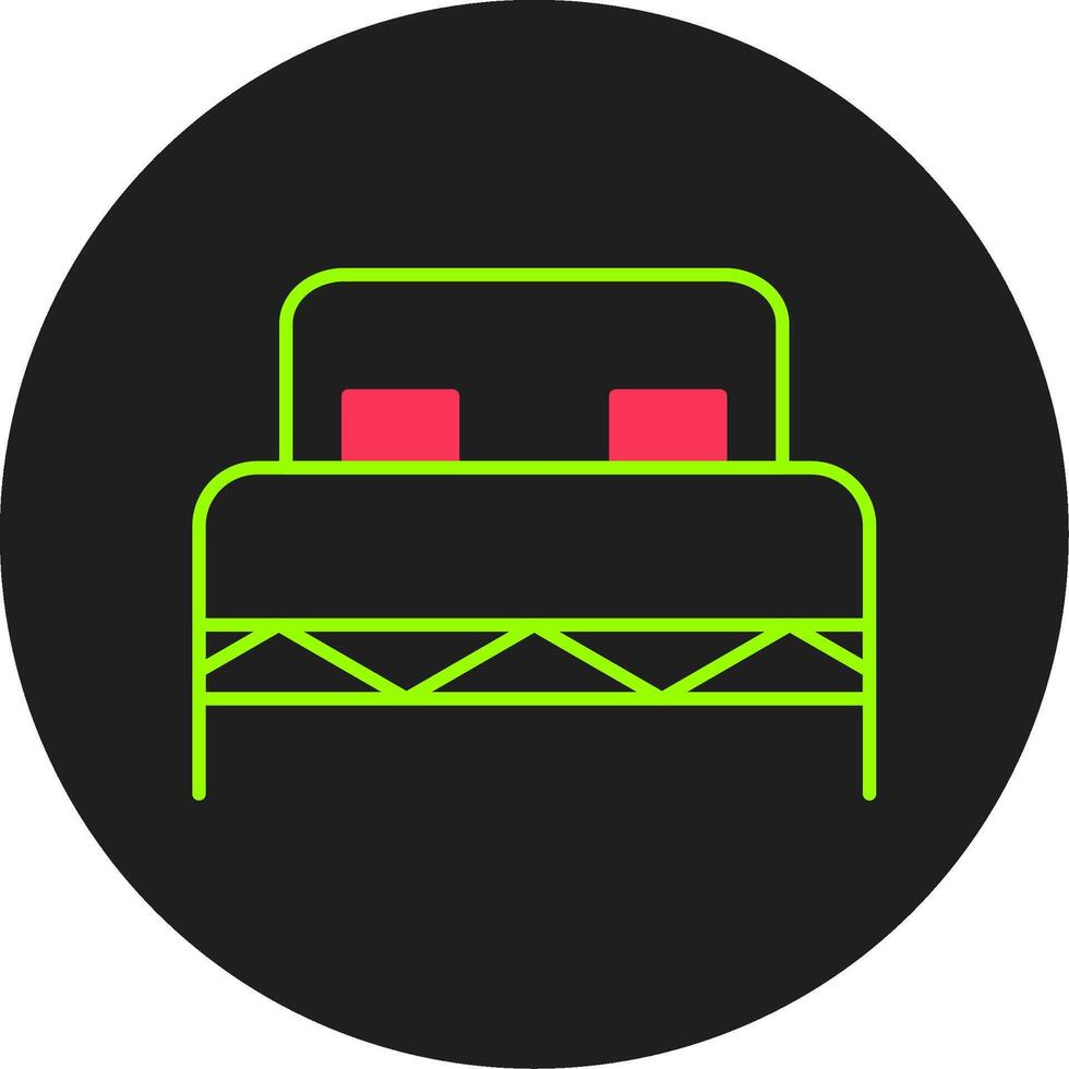 dubbele bed glyph cirkel icoon vector