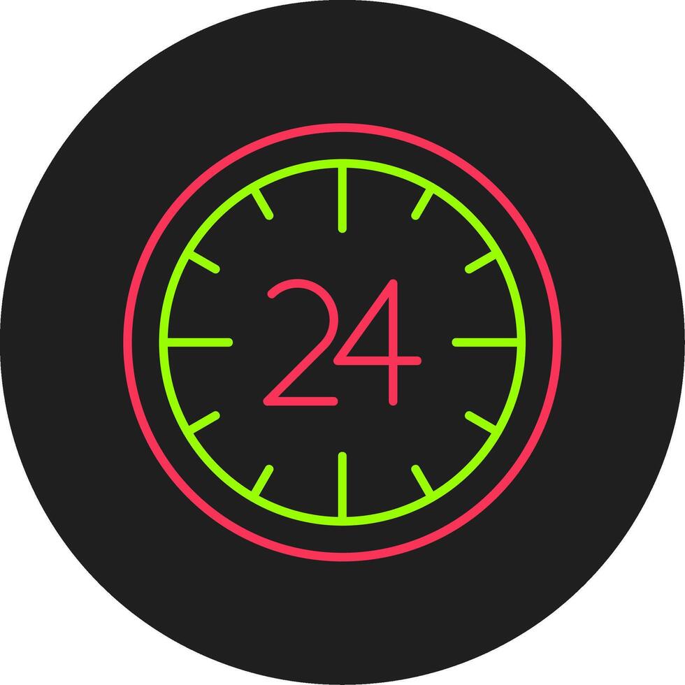 24 uren glyph cirkel icoon vector