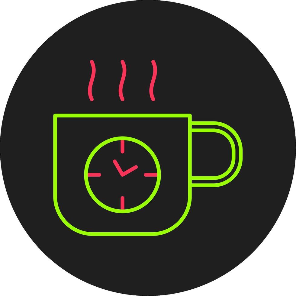 koffie tijd glyph cirkel icoon vector