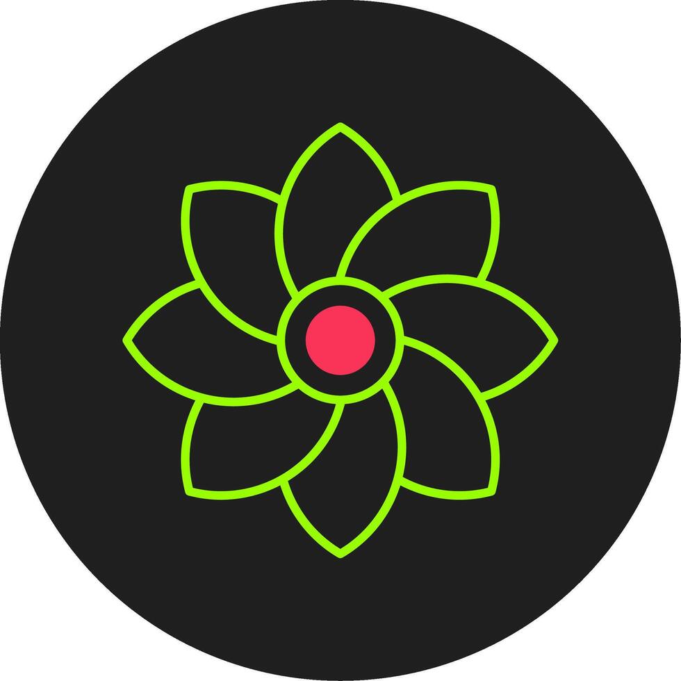 bloem glyph cirkel icoon vector