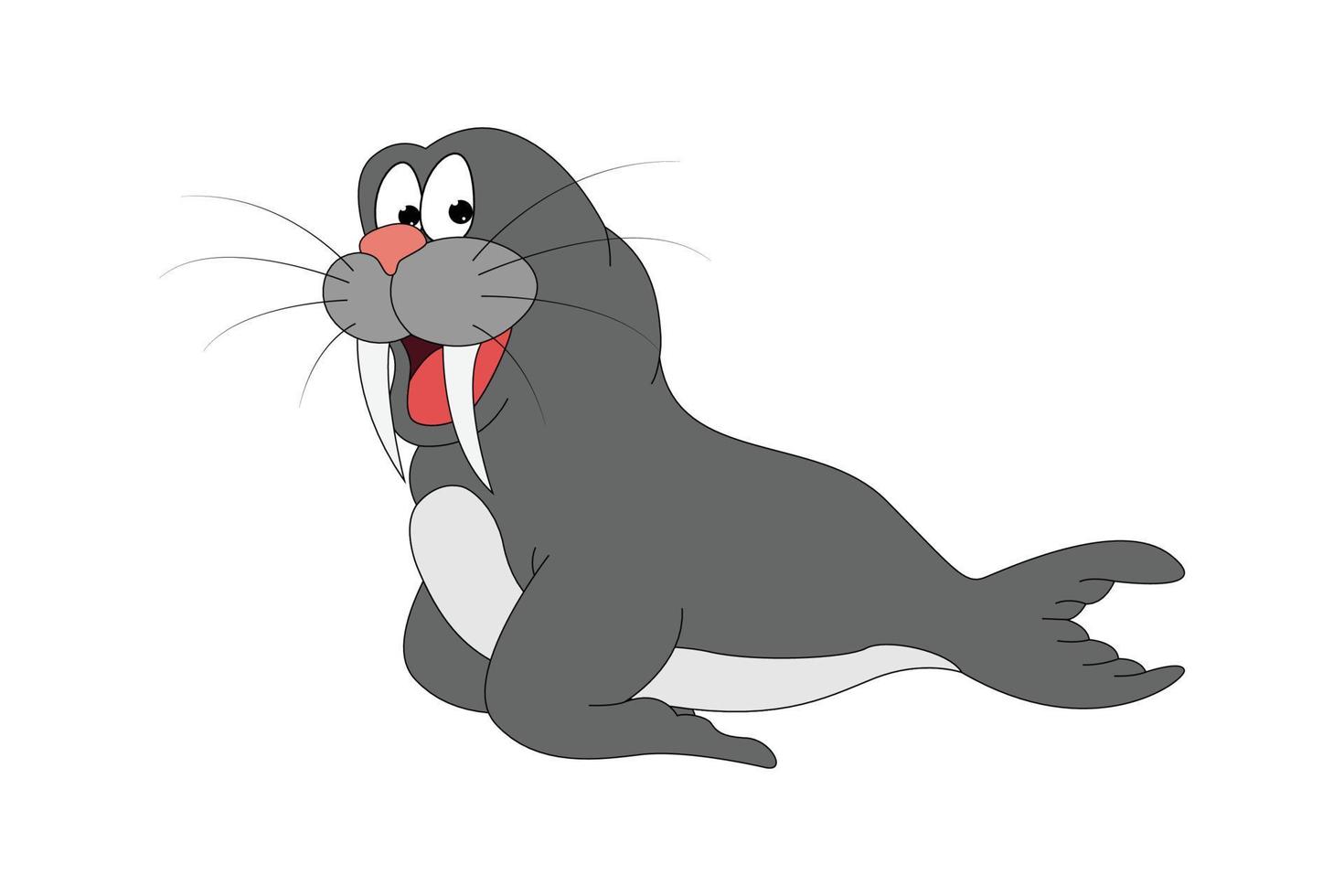 schattige walrus dieren cartoon illustratie vector