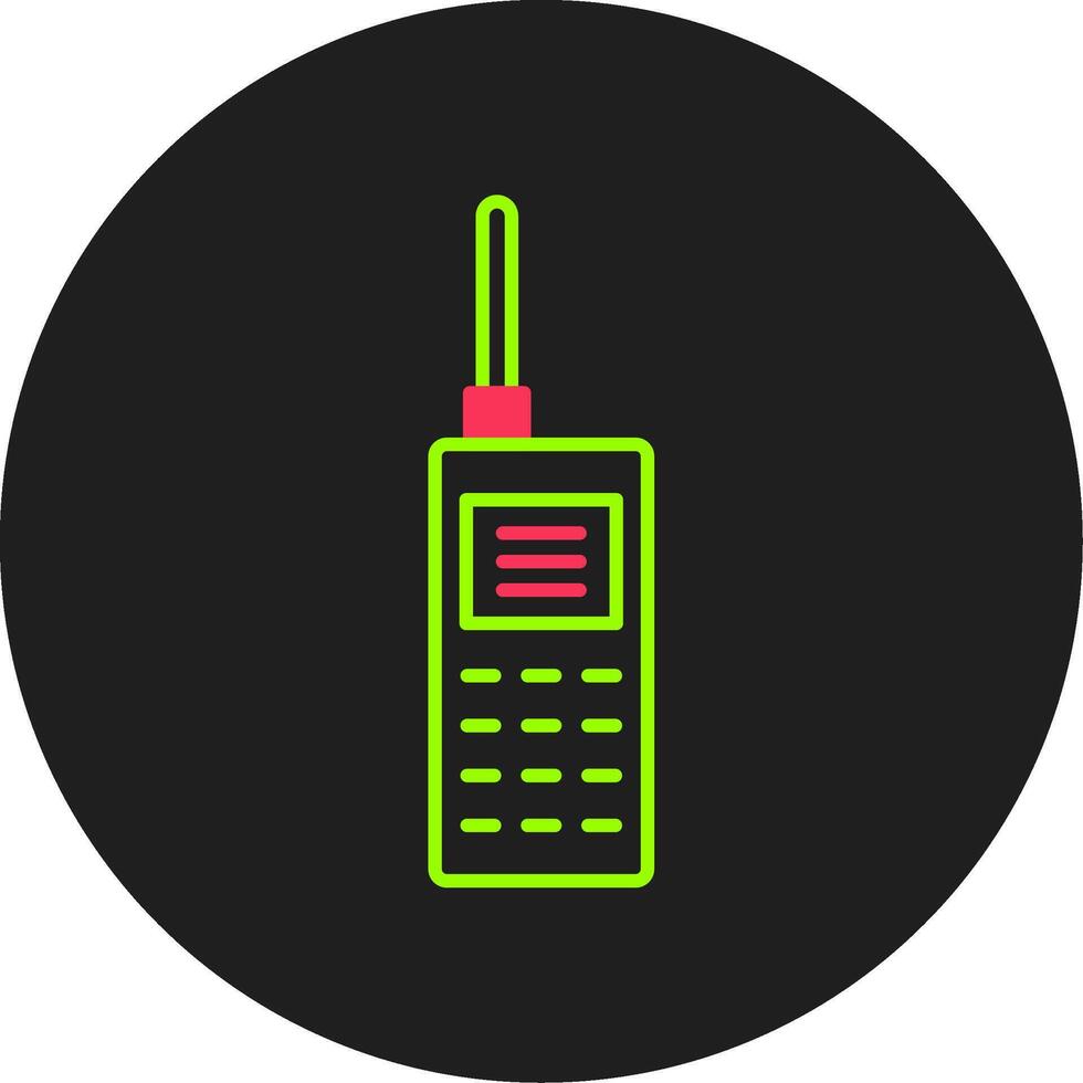 walkie talkie glyph cirkel icoon vector