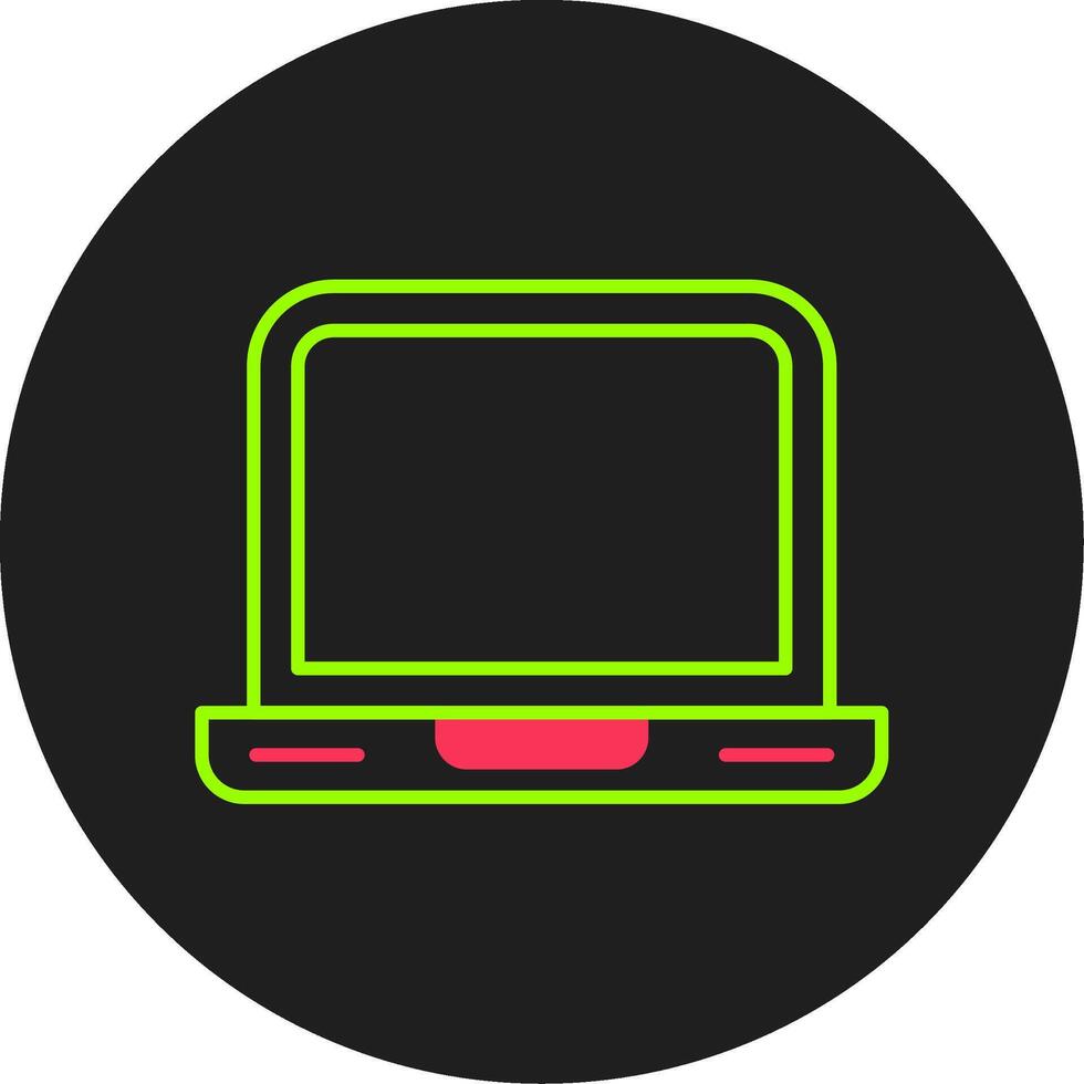 laptop glyph cirkel icoon vector