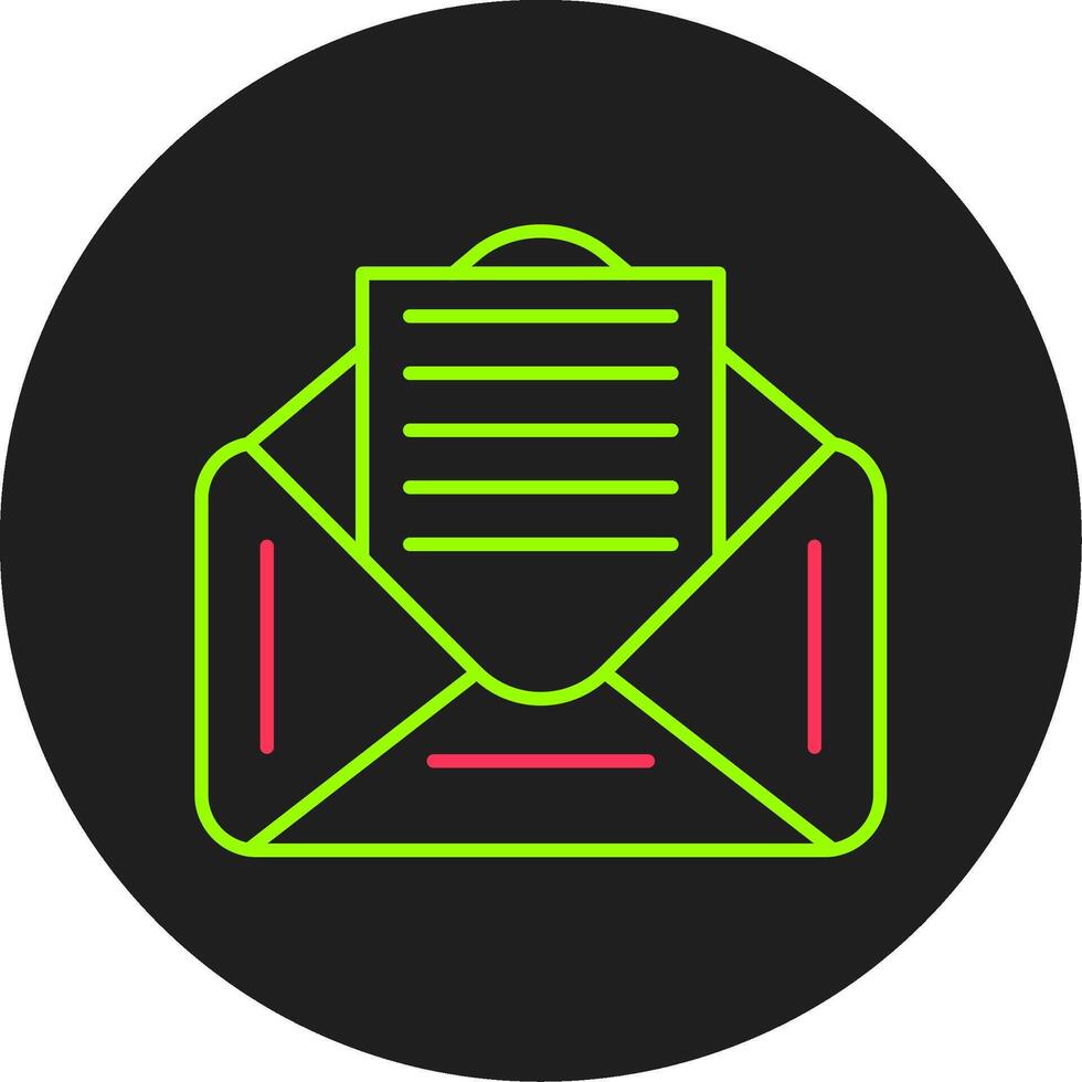 e-mail glyph cirkel icoon vector